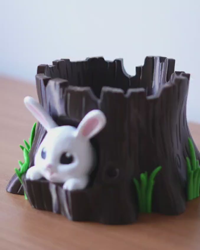 Tronco Porta Ovetti di Pasqua con Coniglietto